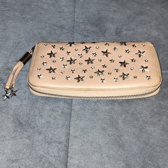Jimmy Choo Filipa Wallet Pearlized Pink with StarStuds and Crystals - Picture 9 of 13